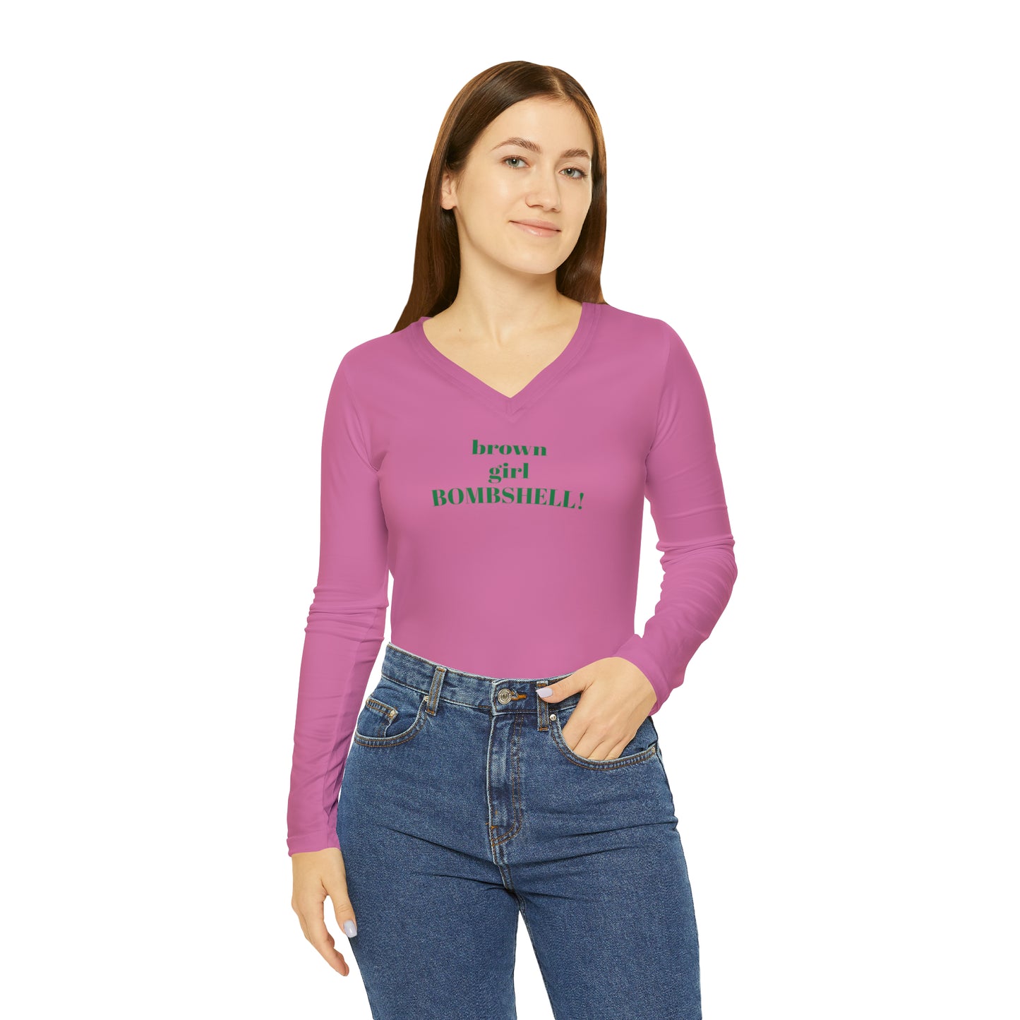 Copy of Women's Long Sleeve V-neck Shirt (AOP)