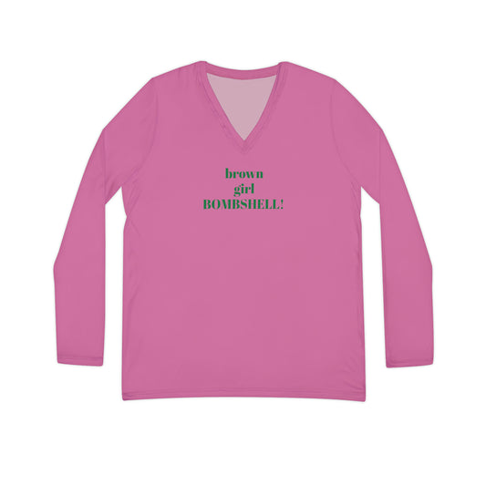 Copy of Women's Long Sleeve V-neck Shirt (AOP)